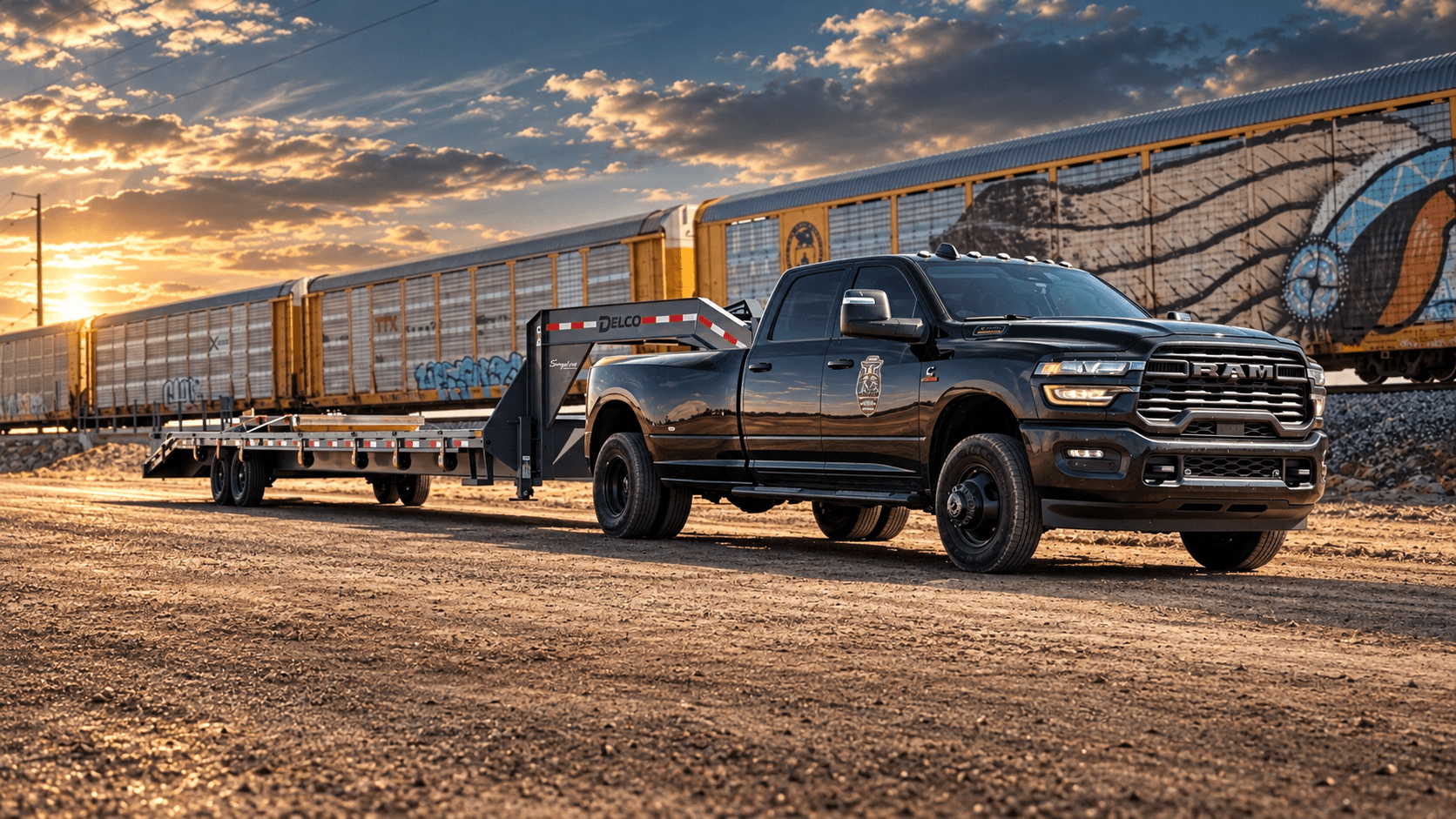 Truly Grateful hotshot truck and flatbed trailer